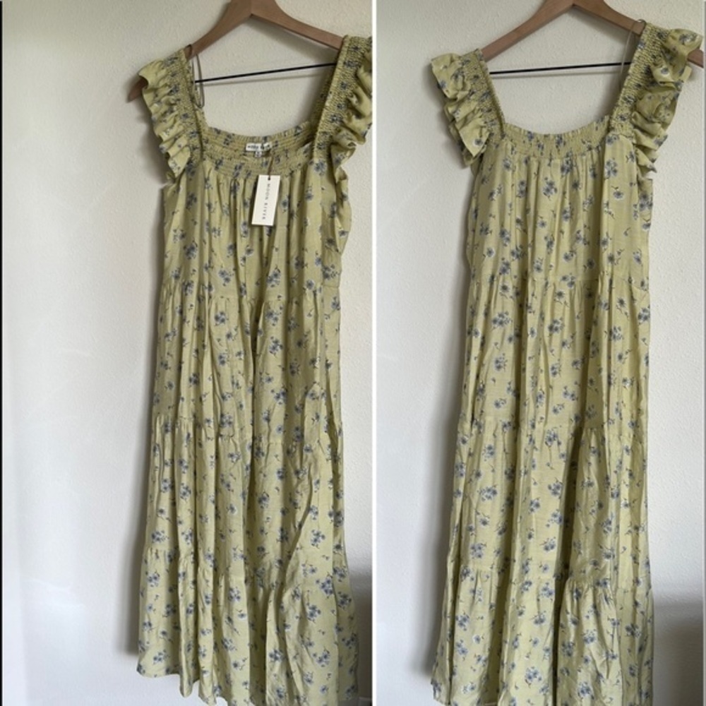 Anthropologie Moon River Maxi Nap Dress Square Neck Flutter
Sleeve, size XS NWT - Picture 2 of 5